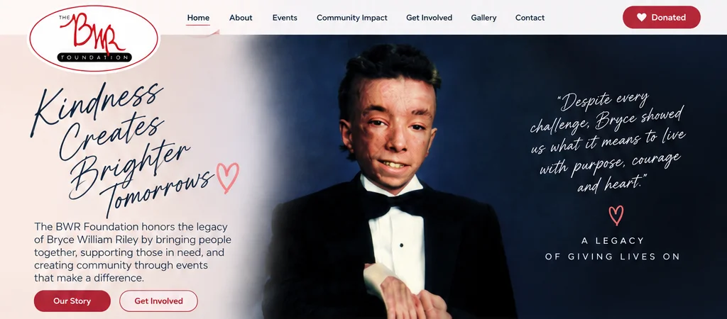 BWR Foundation design showing its actual visual identity and portrait
