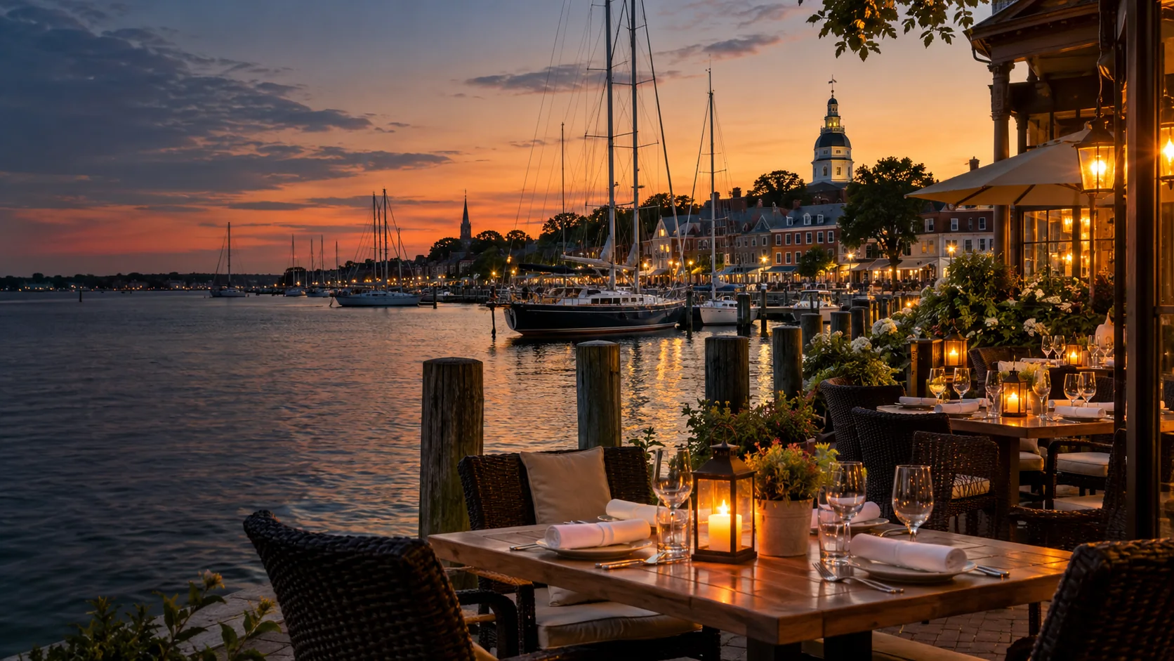 Actual Annapolis harbor imagery from the on-site training website prototype.
